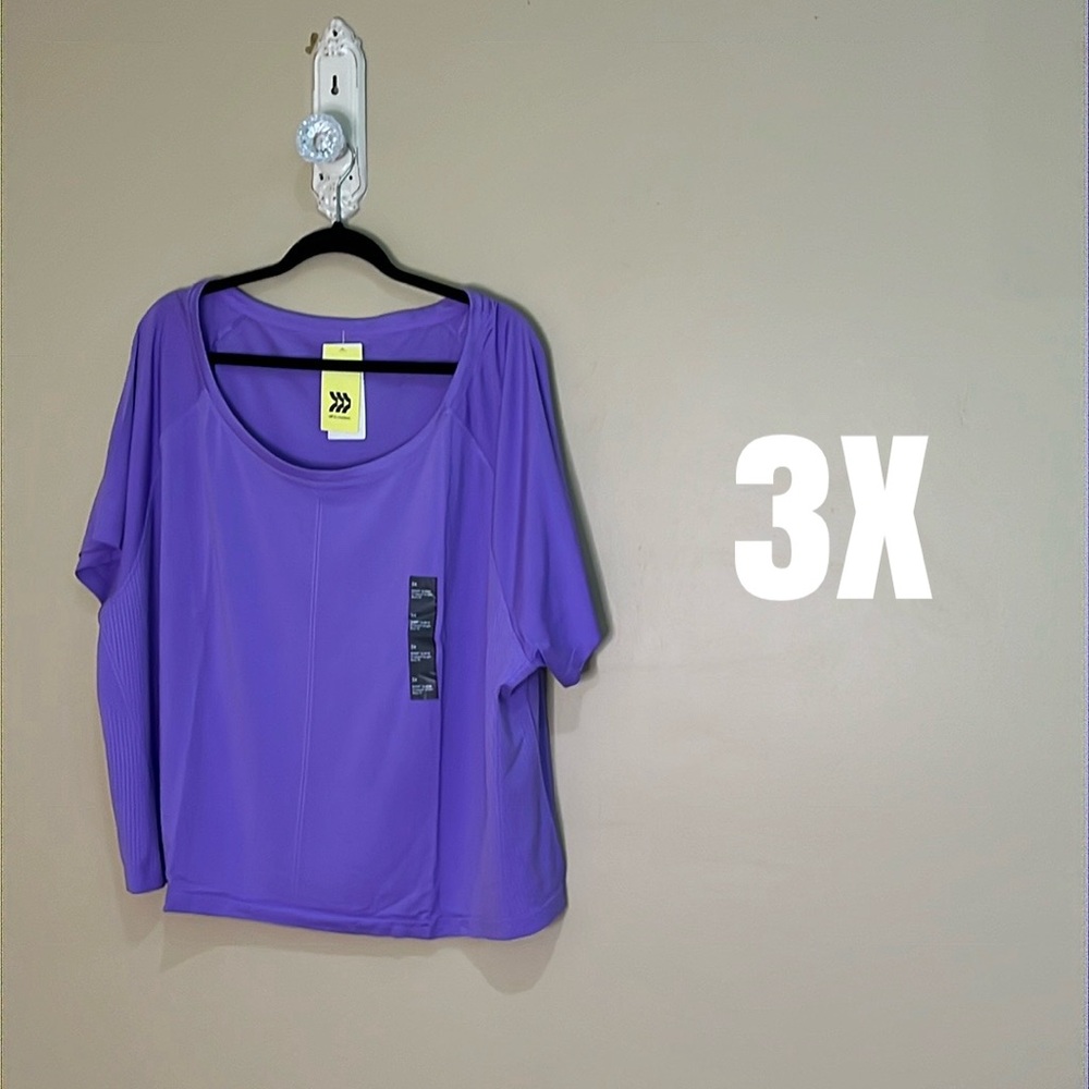 3X Boxy Crop purple top by All in Motion
